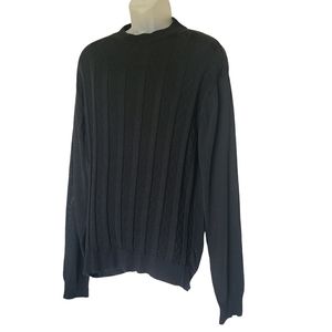Le Monde Black Pullover Sweater Size XL Textured Cable Knit